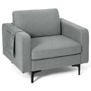 Modern Accent Armchair with Side Storage Pocket by DirectDeals