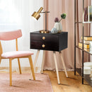 Modern Nightstand Bedside Table Mid Century with 2 Drawers-Natural by LJGDeals