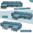 Modular L-shaped Sectional Sofa with Reversible Ottoman and 2 USB Ports by LJGDeals