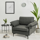 Modern Fabric Accent Armchair with Original Distributed Spring and Armrest Cushions by DirectDeals