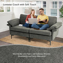 Modern Fabric Loveseat Sofa for with Metal Legs and Armrest Pillows by LJGDeals