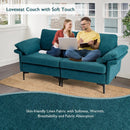 Modern Fabric Loveseat Sofa for with Metal Legs and Armrest Pillows by LJGDeals