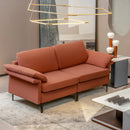 Modern Fabric Loveseat Sofa for with Metal Legs and Armrest Pillows by LJGDeals
