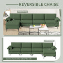 Extra Large L-shaped Sectional Sofa with Reversible Chaise and 2 USB Ports for 4-5 People by LJGDeals