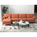 Extra Large L-shaped Sectional Sofa with Reversible Chaise and 2 USB Ports for 4-5 People by LJGDeals