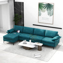 Extra Large L-shaped Sectional Sofa with Reversible Chaise and 2 USB Ports for 4-5 People by LJGDeals