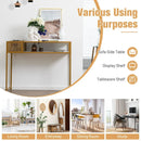 Faux Marble Console Table with Wire Baske for Hallway and Living Room-White by LJGDeals