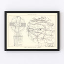 Vintage Map of the Sedalia Air Force Base Vicinity, 1951