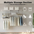 Custom Closet Organizer Kit 3 to 5 Feet Wall-Mounted Closet System with Hang Rod by LJGDeals