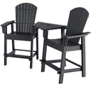 2 Pieces HDPE Tall Adirondack Chair with Middle Connecting Tray by LJGDeals