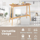 48 Inch Bamboo Bar Table High Top Console Dining Pub Table-Natural by LJGDeals