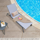 Outdoor Adjustable Chaise Lounge Chair with Lay Flat Position and Quick-Drying Fabric by LJGDeals
