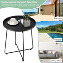 Outdoor Metal Patio End Side Table Weather Resistant with Handle by LJGDeals