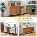 4-Door Kitchen Buffet Sideboard for Dining Room and Kitchen-White by LJGDeals