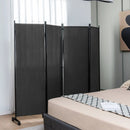 4-Panel Folding Room Divider 6 Feet Rolling Privacy Screen with Lockable Wheels by LJGDeals