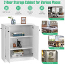 2 Door Storage Base Cabinet with 3-Tier Shelf-White by LJGDeals