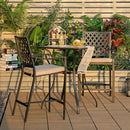 3 Pieces Patio Bar Set with 2 Bar Stools and 1 Square Table by LJGDeals