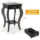 2-Tier End Table with Drawer and Shelf for Living Room Bedroom by LJGDeals