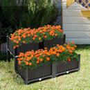 Set of 4 Elevated Flower Vegetable Herb Grow Planter Box by LJGDeals
