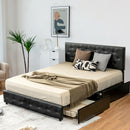 Full/Queen PU Leather Upholstered Platform Bed with 4 Drawers