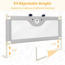 57 Inches Bed Rail for Toddlers with Double Lock-Gray by DirectDeals