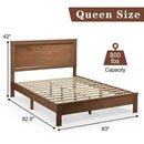 Queen Size Bed Frame Platform Slat High Headboard Bedroom with Rubber Wood Leg by LJGDeals