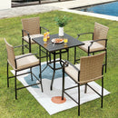 32 Inches Outdoor Steel Square Bar Table with Powder-Coated Tabletop by LJGDeals