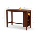 Counter Height Bar Table with 3-Tier Storage Shelves for Home Restaurant by DirectDeals