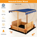 Kids Wooden Sandbox with Canopy and 2 Bench Seats by LJGDeals