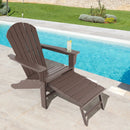 Patio HDPE Adirondack Chair with Retractable Ottoman by LJGDeals