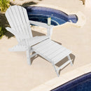 Patio HDPE Adirondack Chair with Retractable Ottoman by LJGDeals
