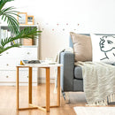 Multifunctional Round Side End Table with Bamboo Legs and X-Shaped Base by LJGDeals