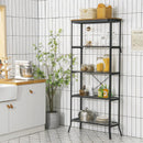 Industrial 5-Layer Bookshelf with Out-Stretched Legs-Rustic Brown by LJGDeals