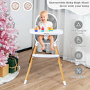 4-in-1 Convertible Baby High Chair Infant Feeding Chair with Adjustable Tray by LJGDeals