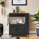 Rolling Kitchen Trolley with 3 Spice Racks Drawer and Open Shelf by LJGDeals