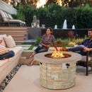 36 Inch Propane Gas Fire Pit Table with Lava Rock and PVC cover-Gray by LJGDeals