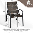 Set of 6 Outdoor PE Wicker Stackable Chairs with Sturdy Steel Frame by LJGDeals