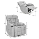 Massage Rocking Recliner Chair with Heat and Vibration-Gray by LJGDeals