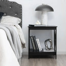 2-Tier Side Table with X-shape Design and 4 Solid Legs by LJGDeals