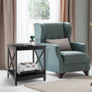 2-Tier Side Table with X-shape Design and 4 Solid Legs by LJGDeals