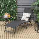2 Pieces Foldable Chaise Lounge Chair with 2-Position Footrest by LJGDeals