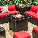 32 Inch Square Propane Fire Pit Table with Lava Rocks Cover by LJGDeals