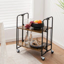 Folding Rolling Cart with Metal Frame-2-Tier by LJGDeals