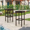 2 Pieces Patio Rattan Wicker Bar Stool Chairs-Brown by LJGDeals