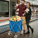 Folding Shopping Utility Cart with Water-Resistant Removable Canvas Bag by LJGDeals