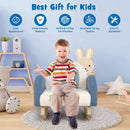 Kids Rocking Chair Children Velvet Upholstered Sofa with Solid Wood Legs by LJGDeals