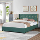 Full/Queen Size Upholstered Bed Frame with 4 Drawers-Green by LJGDeals