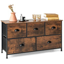 Dresser Organizer with 5 Drawers and Wooden Top-Rustic Brown by LJGDeals