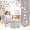 Soft Velvet Upholstered Kids Sofa Chair with Ottoman by LJGDeals