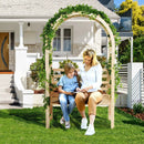 Wooden Garden Bench Arch Pergola Outdoor Arbor by LJGDeals